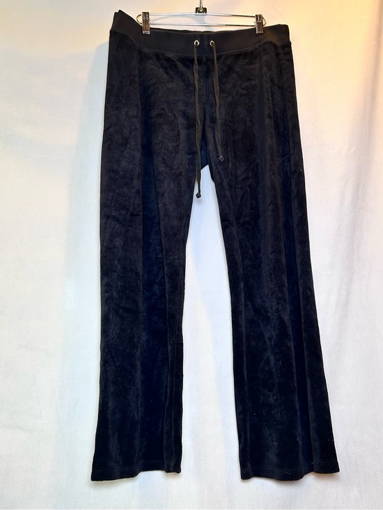 Juicy Couture Pants - Juicy Couture Black Label Wide Leg Y2K Velour Track Pants Lounge Pants, Size L